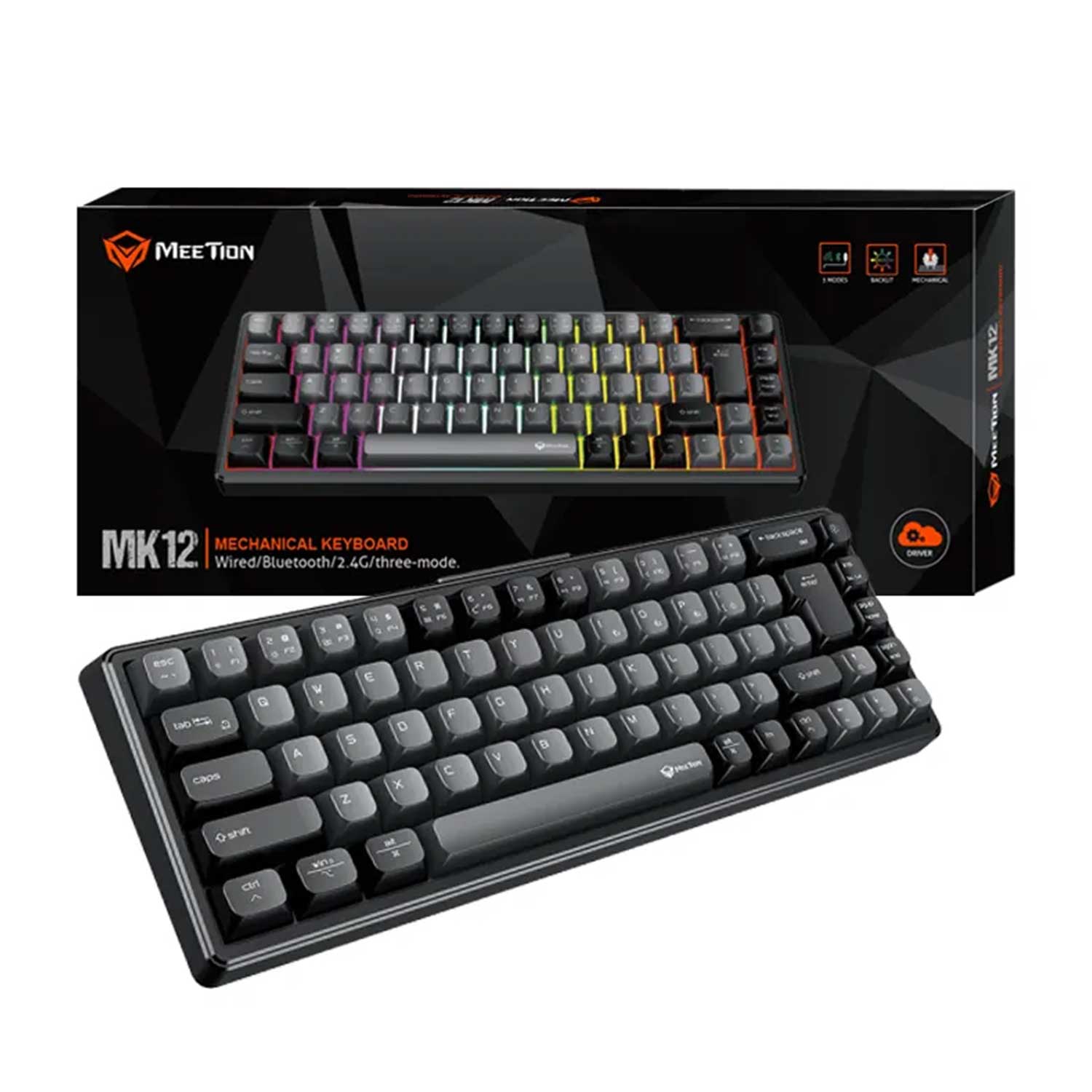 Keyboard MEETION 65% Layout Triple-Mode Wrls+BT Mechanical Gaming RGB US Elegant MT-MK12 — 5