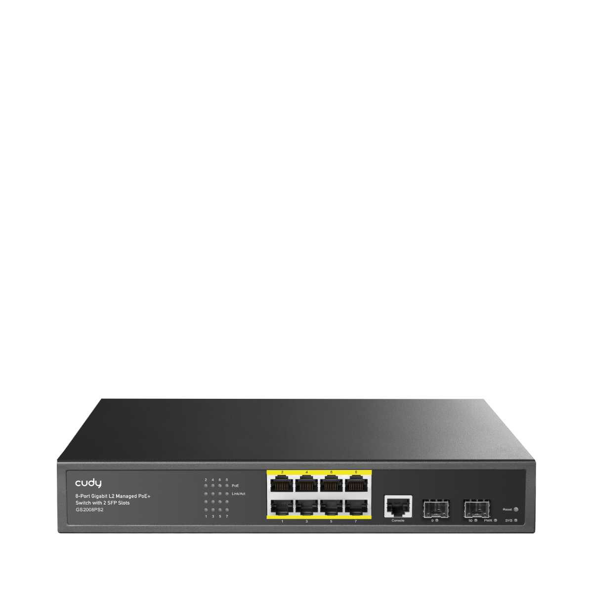 Сетевой коммутатор Cudy GS2008PS2 8xGigabyte +2 SFP 8-Port Gigabit PoE+ Smart Switch with 2 SFP Ports — 2