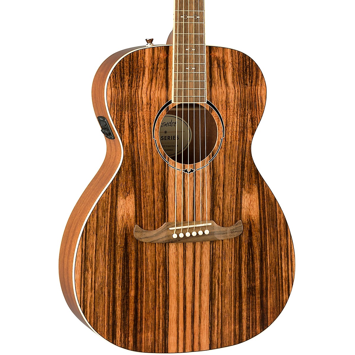 Fender FA-235E Striped Ebony Acoustic Electric Guitar — 3