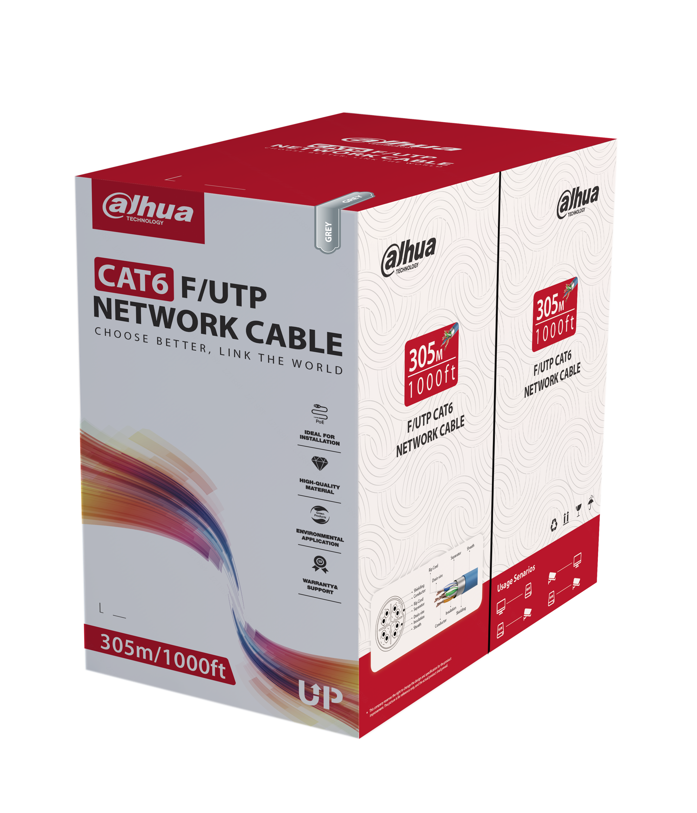 Dahua PFM920I-6F-C 305m CAT6 FTP cables CAT6 network cable 305m — 2