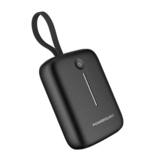 Powerology Power Bank PD20W 10000mAh Type-C Port and USB-A Port with Built-in 30CM PPBCHA66-BK