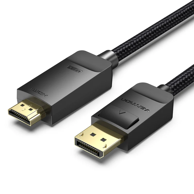Vention Cotton Braided 4K DP Male to HDMI-A 5M HFKBJ