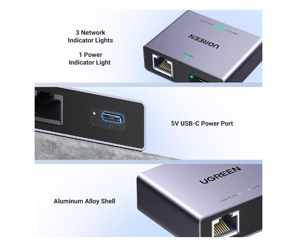 Гигабитный Ethernet-разветвитель UGREEN 1 на 2 45311 — 2