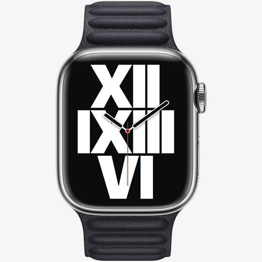 Band 41mm Leather Link - S M Ink — 3