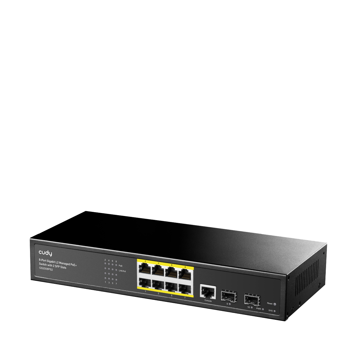 Сетевой коммутатор Cudy GS2008PS2 8xGigabyte +2 SFP 8-Port Gigabit PoE+ Smart Switch with 2 SFP Ports — 3