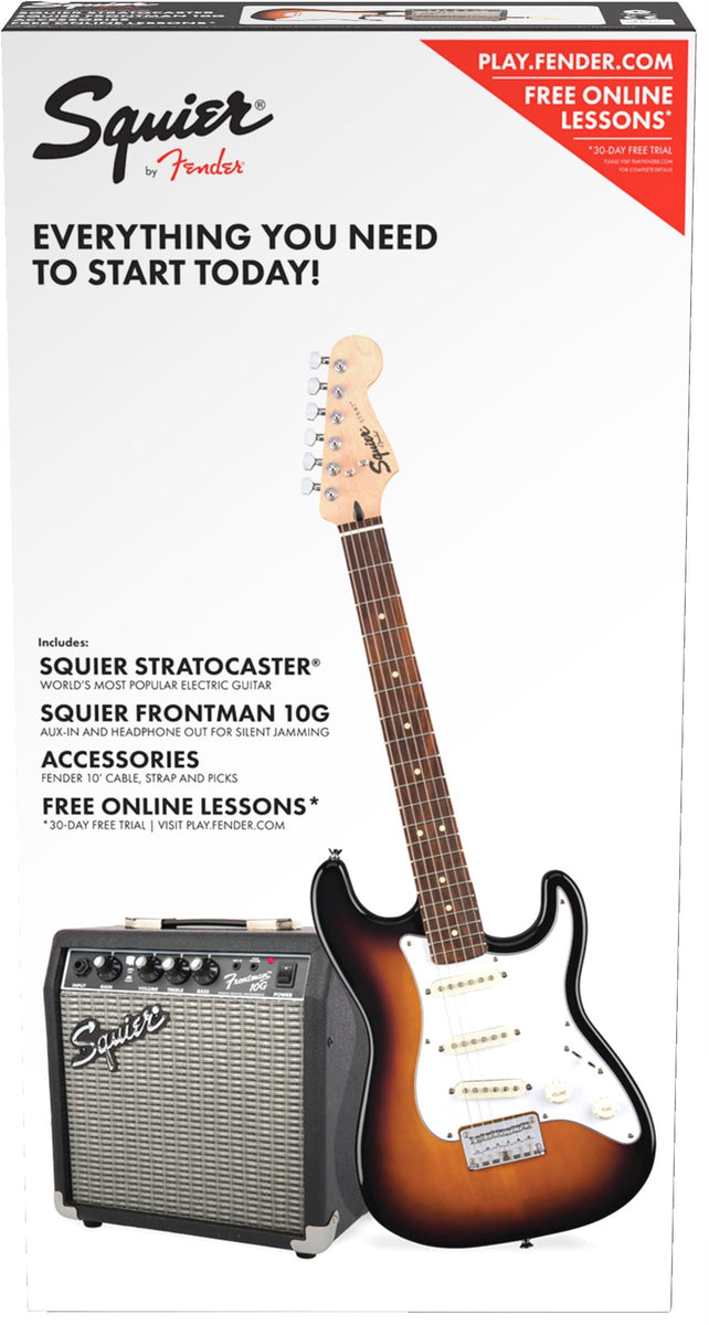 Fender Squier Stratocaster Electric Guitar and Amplifier Package GB 10G BSB — 3