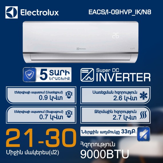 Air conditioner ELECTROLUX EACS I-09HVP_IK N8 T — 2