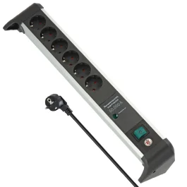 Brennenstuhl Alu-Office-Line 6-Way Extension Lead 1.8m — 2