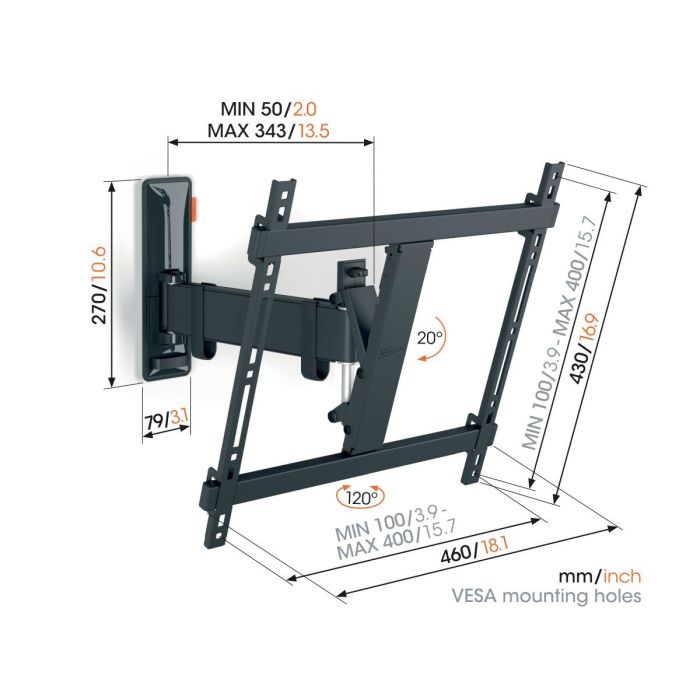 Vogel s TVM 3423 FULL MOTION MEDIUM WALL MOUNT — 2
