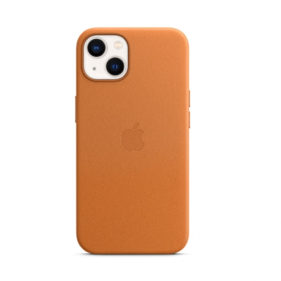 Case Leather Case MagSafe iPhone 13 Golden — 2
