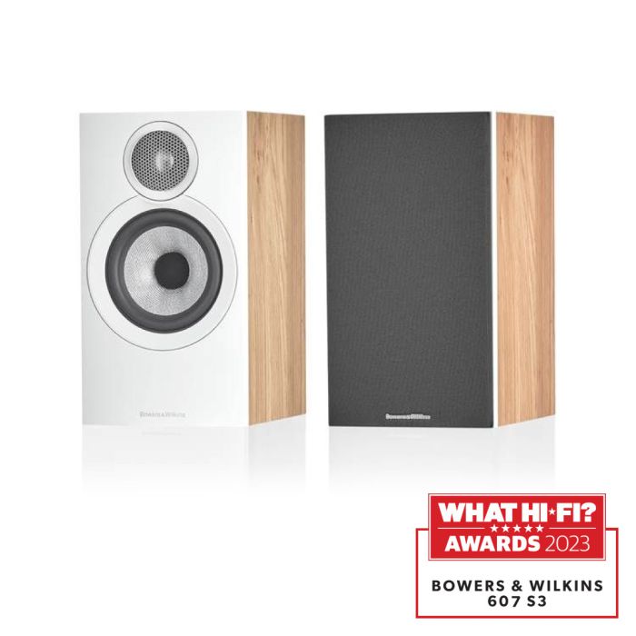 B & W 607 S3 Small Bookshelf Speaker Oak — 2
