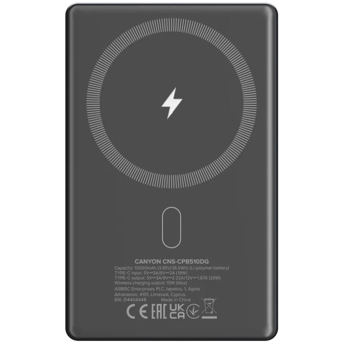 Canyon CNS-CPB510DG 10000mAh Magnetic Power Bank — 4