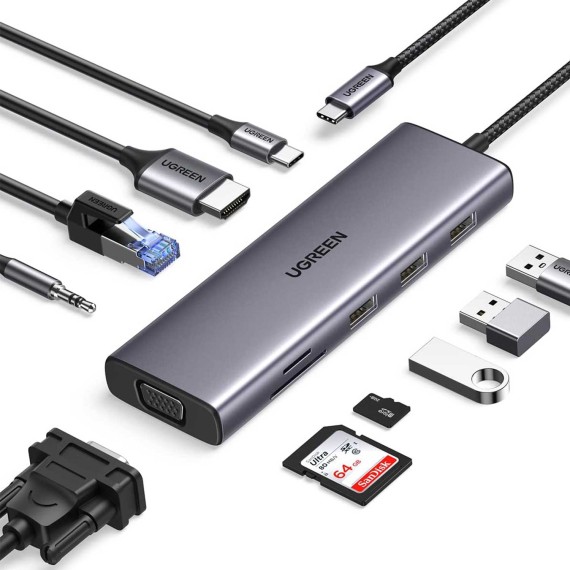 Usb-hub UGREEN 10-in-1 4K HDMI USB-C 15601 — 2