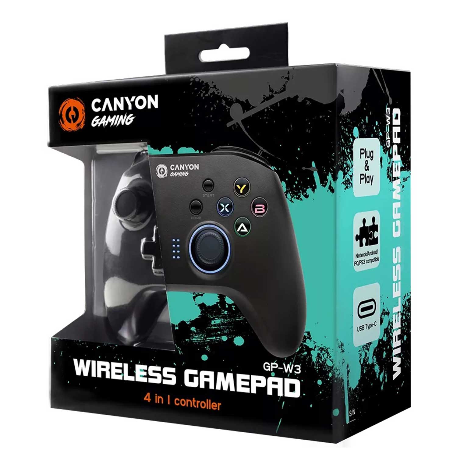 Game controllers CANYON 4-in-1 Wireless Gamepad Brighter GP-W3 CND-GPW3 — 4
