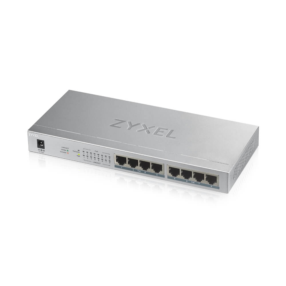 Zyxel GS1008HP 8-Port GbE Unmanaged PoE Switch — 3