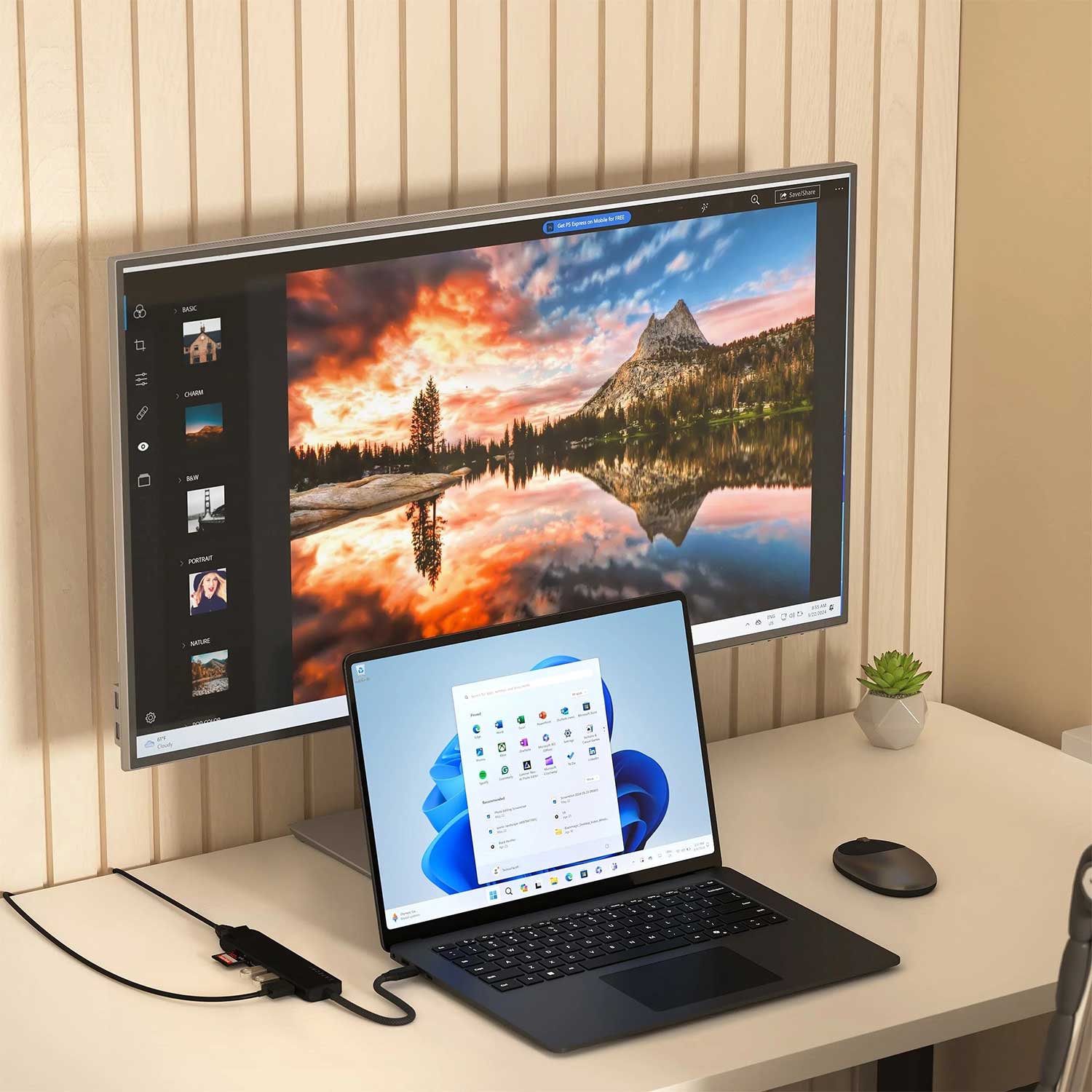 USB hub SATECHI 7-in-1 USB-C Slim Multiport Adapter with Ethernet ST-P7SK — 4