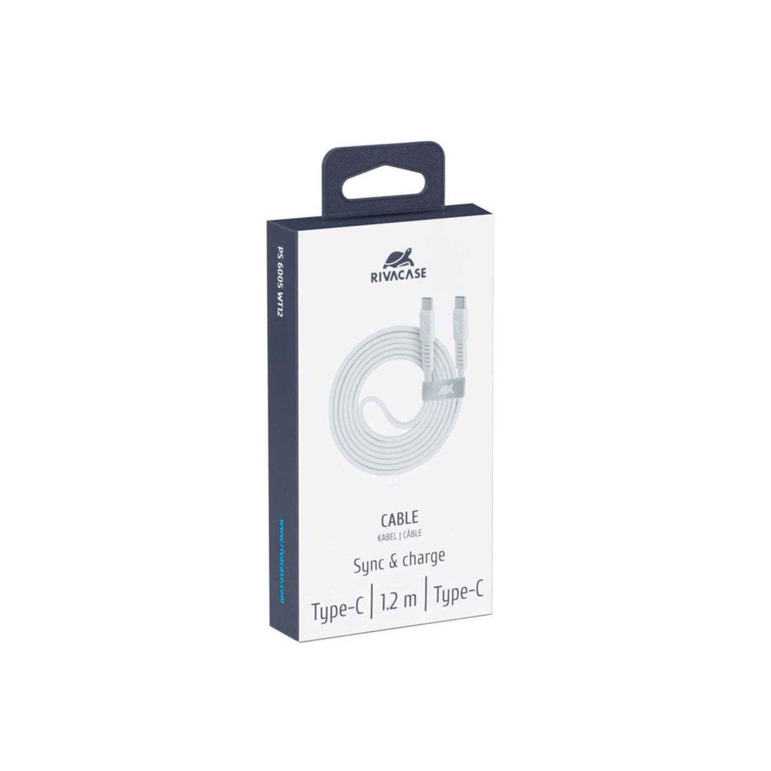 Cable RIVACASE PS6005 WT12 Type-C to Type-C 1. WH — 2