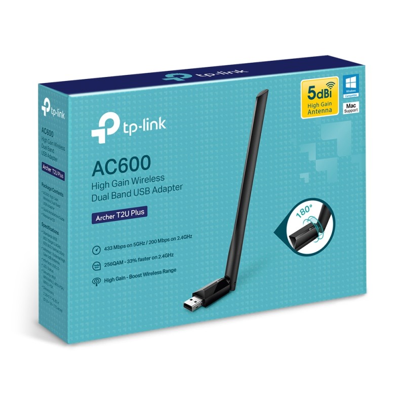 USB Adapter TP-Link Archer T2U Plus AC600 — 2
