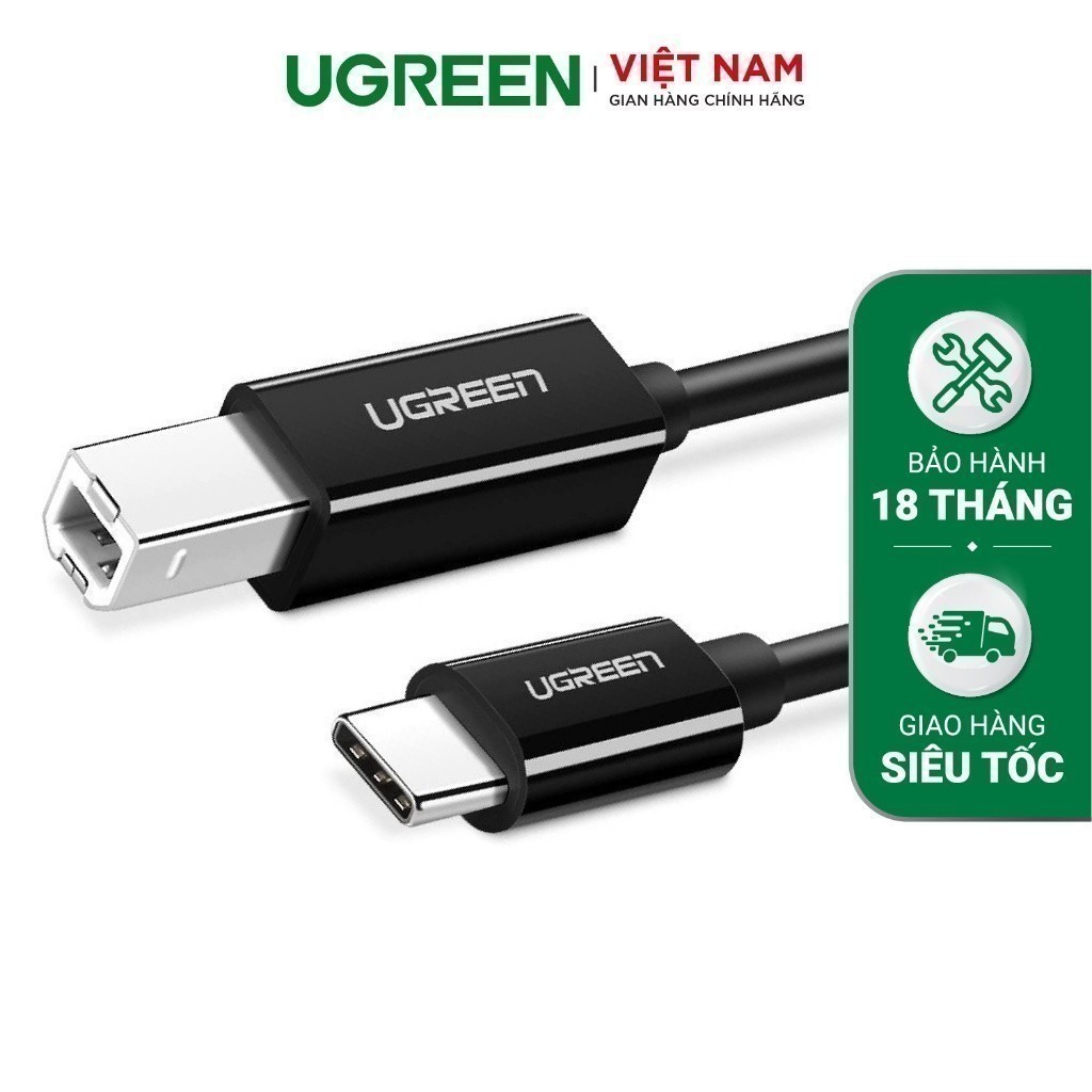 UGreen 50446 US241 USB-C to USB-B 2.0 Printer Cable — 3