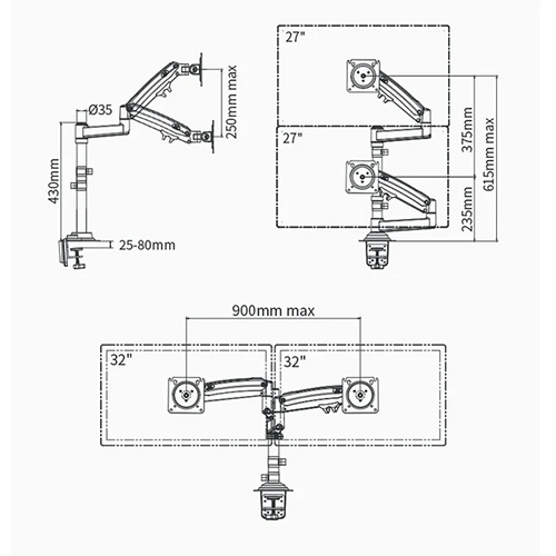 NB H180-FP Monitor Holder 22 -32 — 4