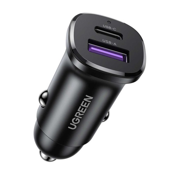 Car adapter UGREEN EC305 CAR CHARGER 2-Port USB-C USB-A 25845 30W — 2