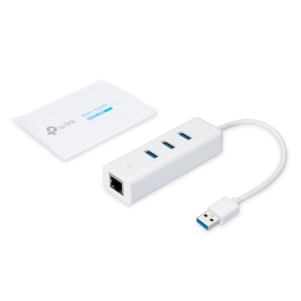 USB-концентратор TP-Link UE330 на 3 порта и адаптер Gigabit Ethernet — 3