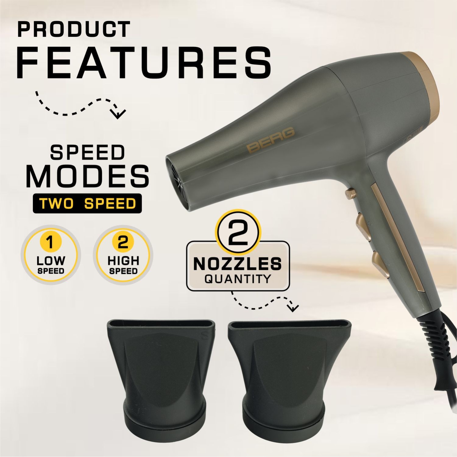 Hair dryer BERG HD-8955 — 2