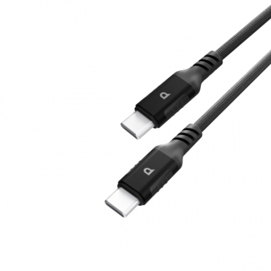 Powerology 60W USB-C to USB-C V2.0 Aluminum Nylon Braided USB Cable 1.2 — 2