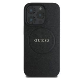 Case iPhone 16 Pro Max Guess Magsafe PU Grained Hard Ring