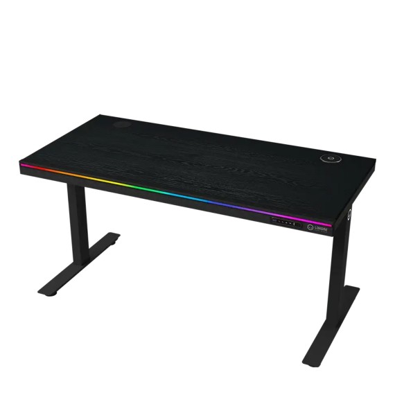 Gaming pc desk LORGAR Pro DP80W Dual-Motor Wrls.Charger RGB Melamine LRG-DP80W — 2