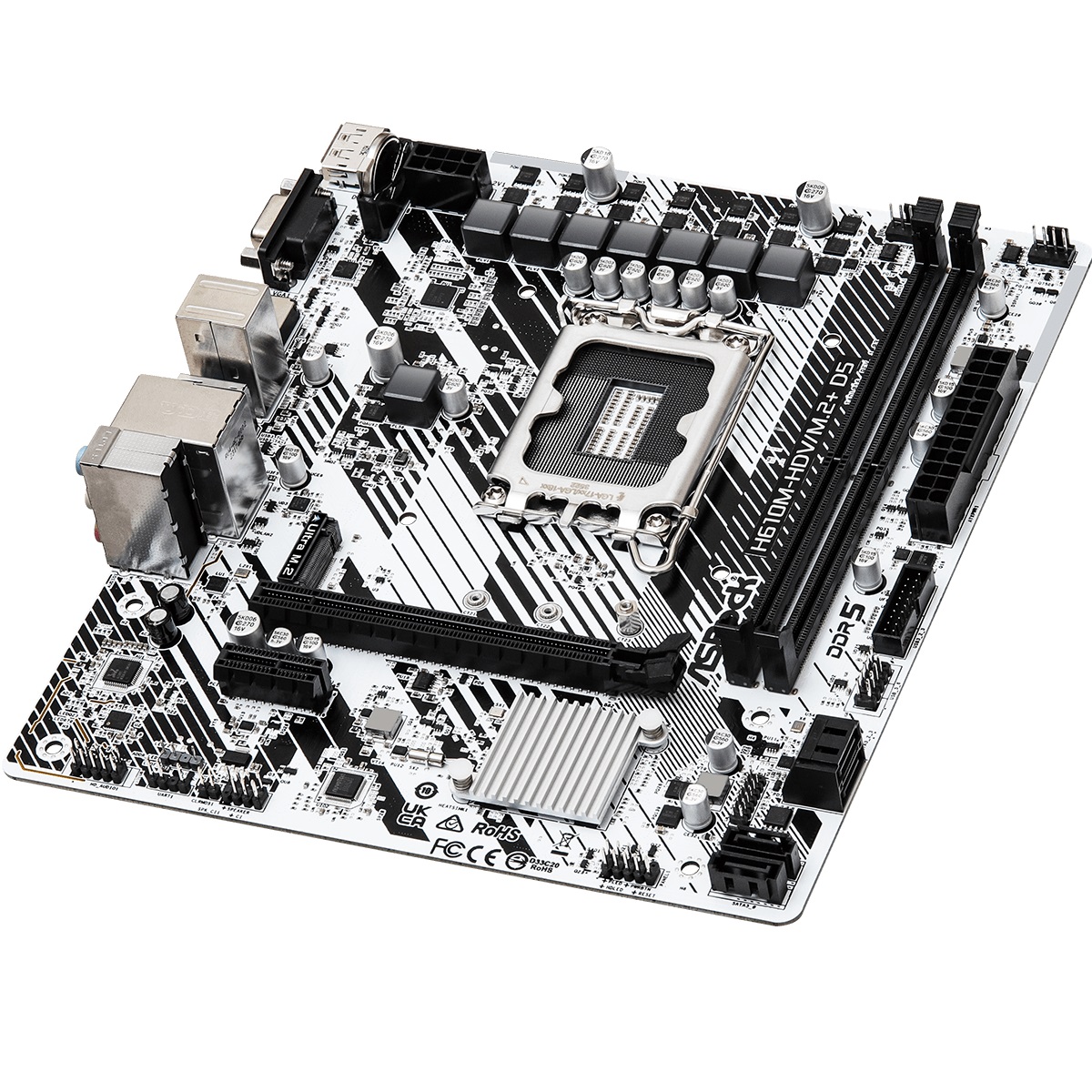 ASROCK H610M-HDV M2+ D5 S-1700 H610 VGA DVI HDMI 2xPCI-E 2DDR5 M2 SATA3 — 2