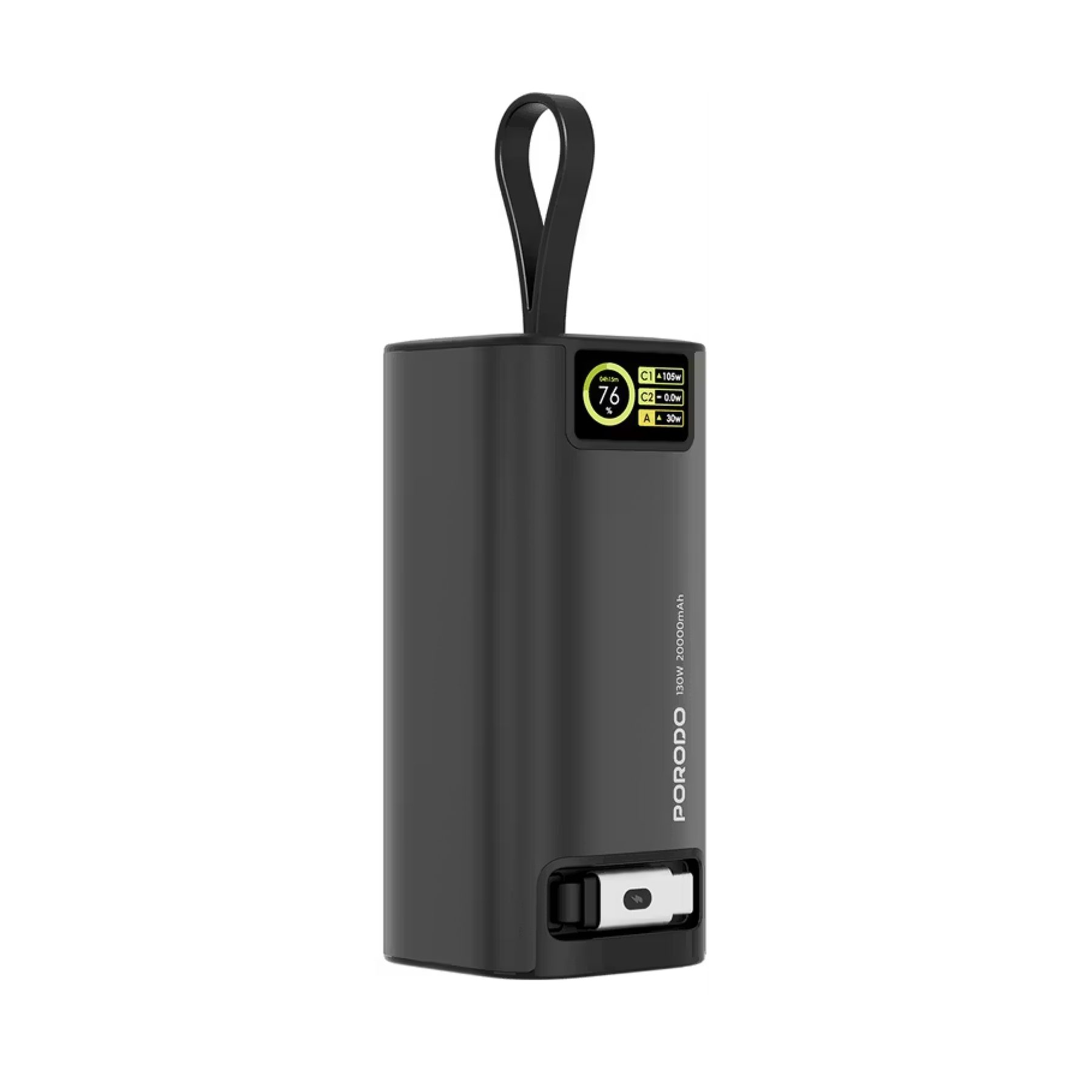 Power Bank Porodo Integrated Cables 10000mAh USB-C & Lightning