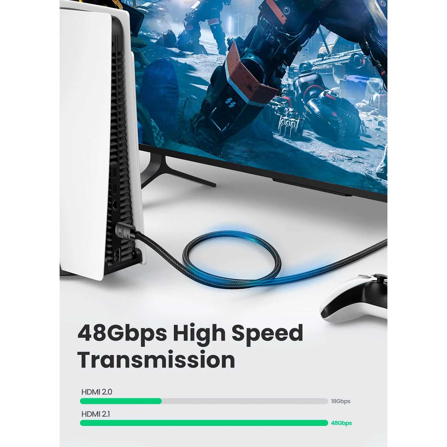 Cable UGREEN HDMI 2.1 HD140 8K60Hz 4K120Hz GR 80401 — 7