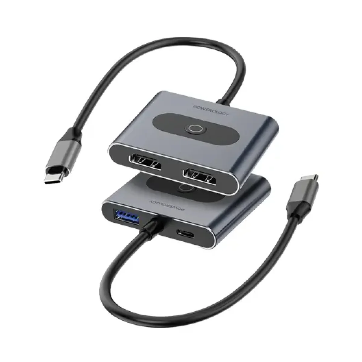 Adapter Powerology 4 in 1 USB-C Multi-Function Hub with HDMI USB 3.0 — 2