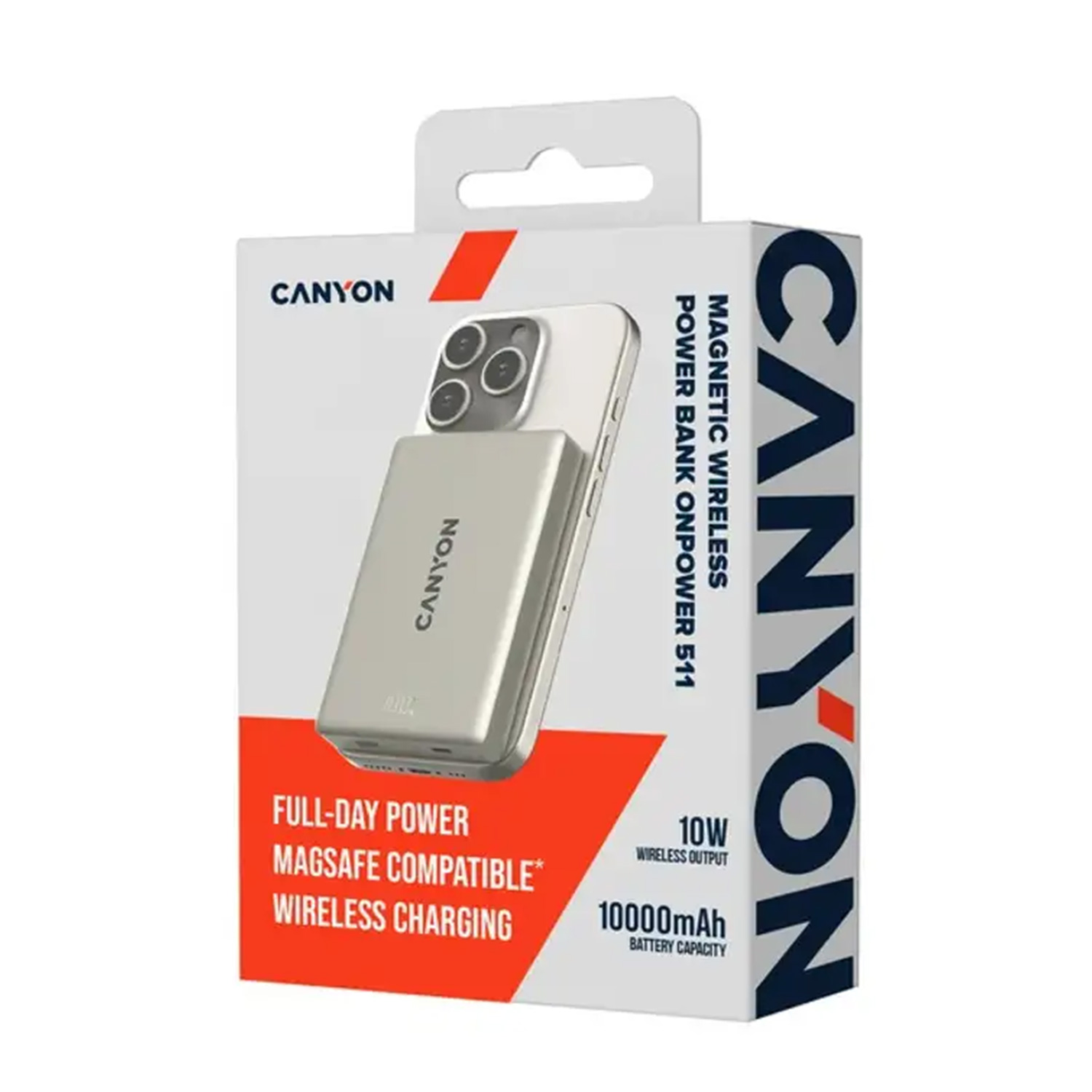 Power bank Canyon OnPower 511 10000mAh Wireless PD 20W Aluminium Star CNS-CPB511G — 5
