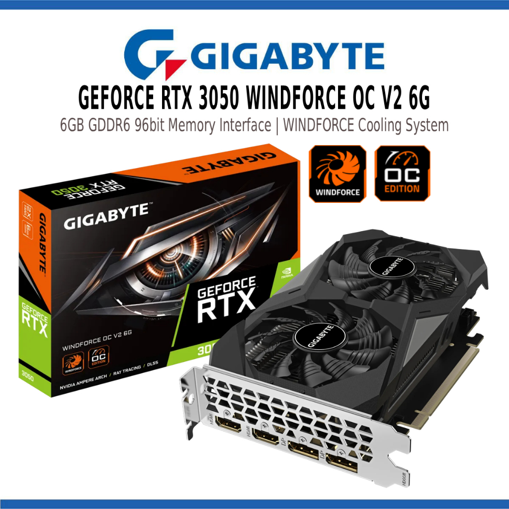 Gigabyte RTX3050 WINDFORCE OC V2 GDDR6 GV-N3050WF2OCV2-6GD — 5