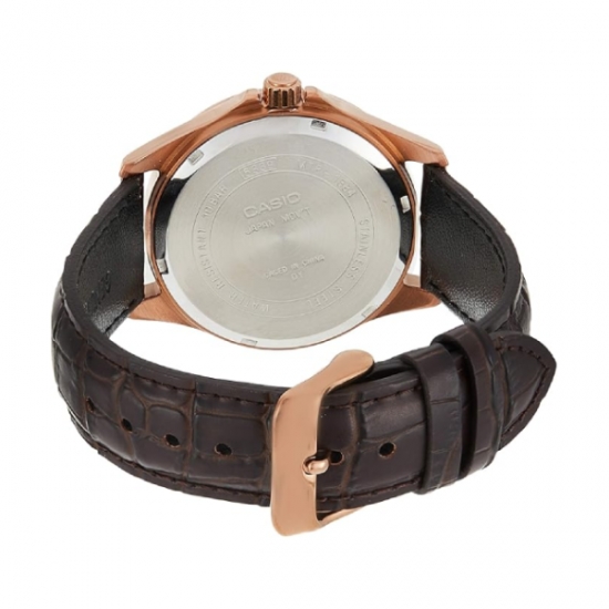 Casio Men Leather Face 3 Hand+Calendar MTP-1384L-1A2VDF — 2