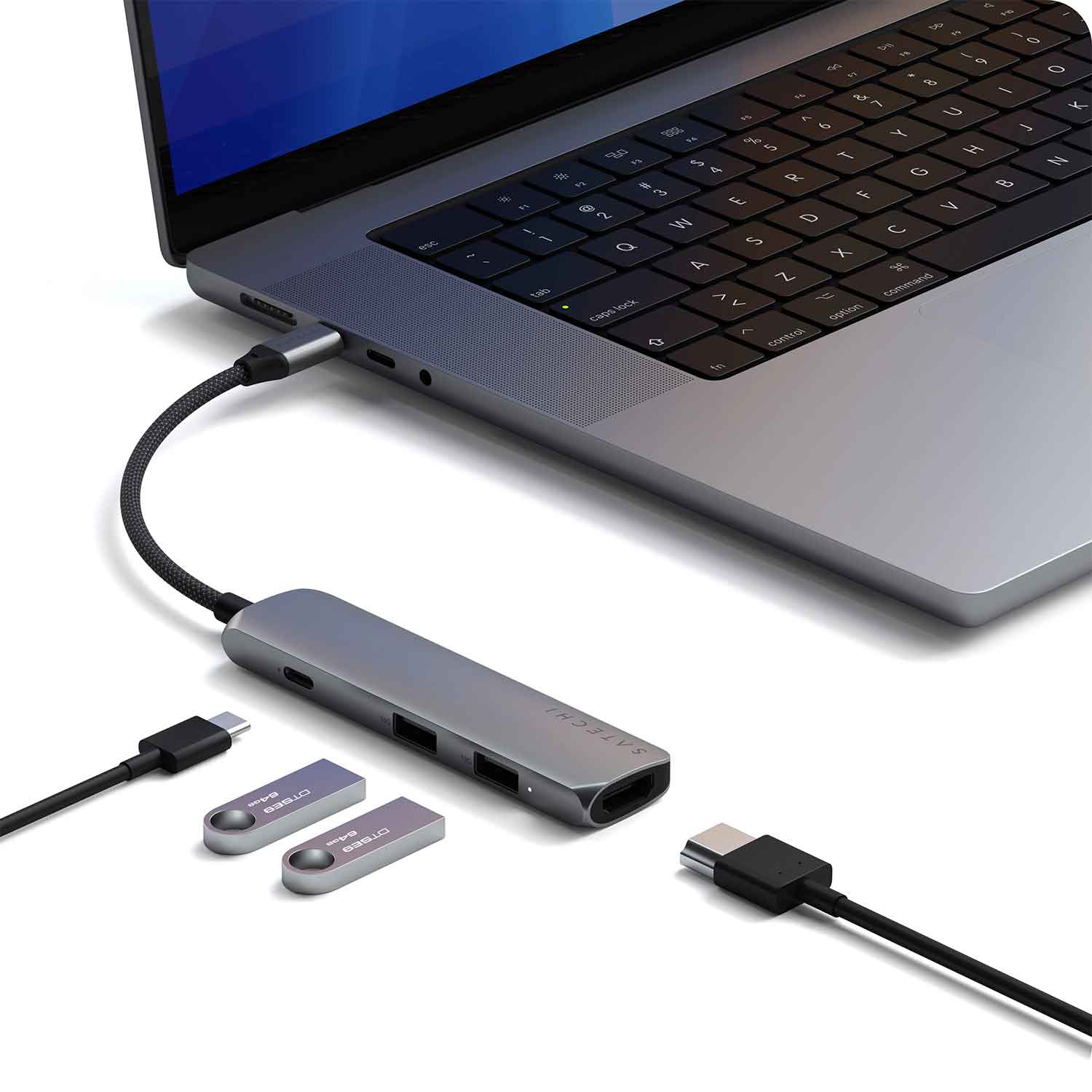 USB hub SATECHI 4-in-1 USB-C Slim Multiport Adapter 4K ST-P4SM — 4