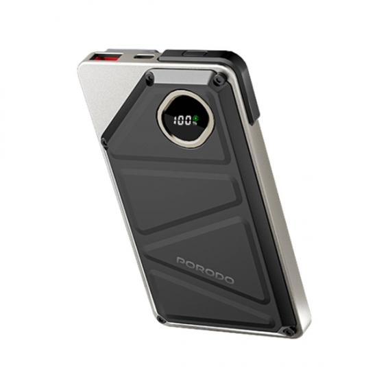 Porodo 10000mAh 2x Type-C USB A and Type C and Digital Display with C Power Bank PD-PBFCH055-BK — 2