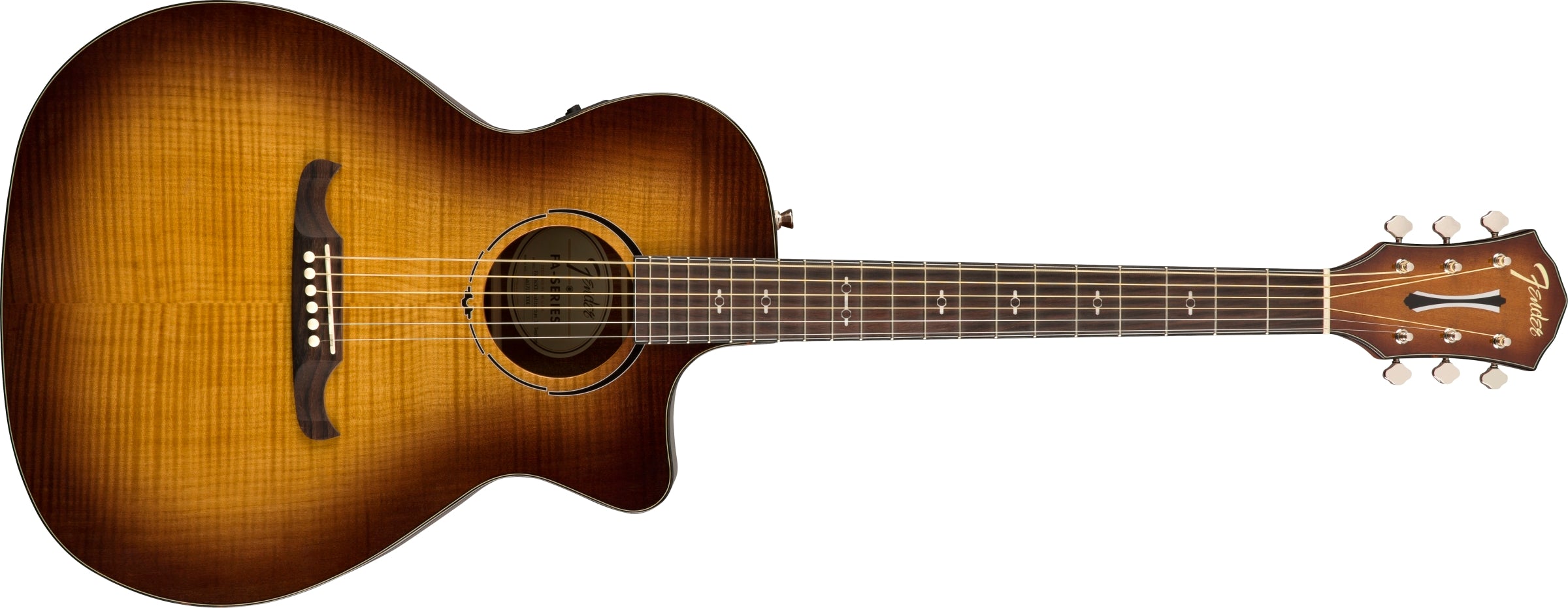 Fender FA345CE Auditorium Burst Acoustic Guitar — 4