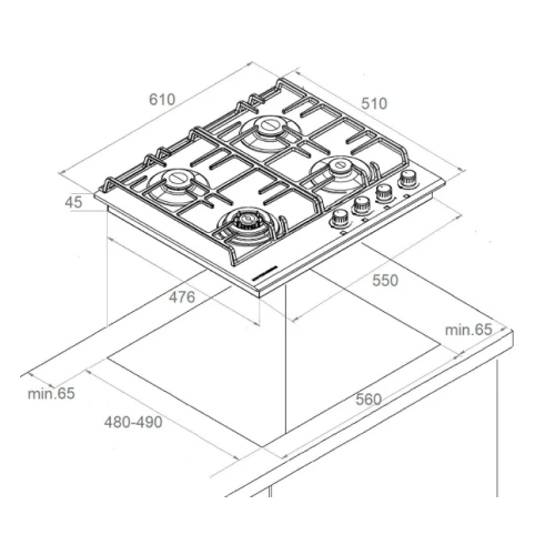 Built-in gas hob FS 603 W — 4