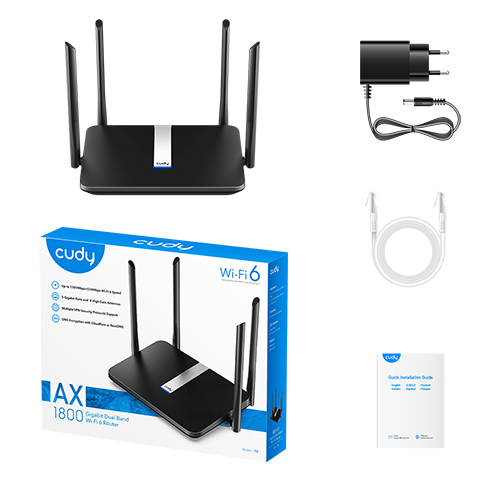 Cudy X6 Gigabit Dual Band WiFi6 AX1800 Router — 3