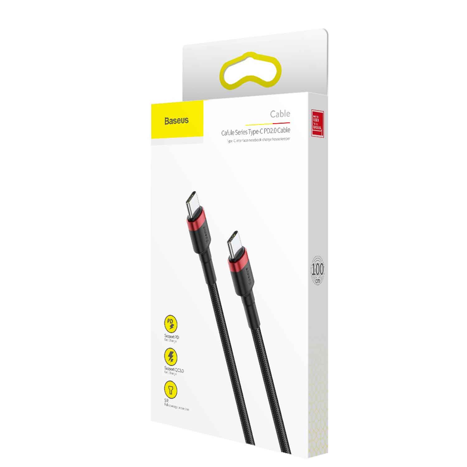 Cable BASEUS Cafule PD 2.0 60W Type-C to Type-C RD BK CATKLF-G91 — 8