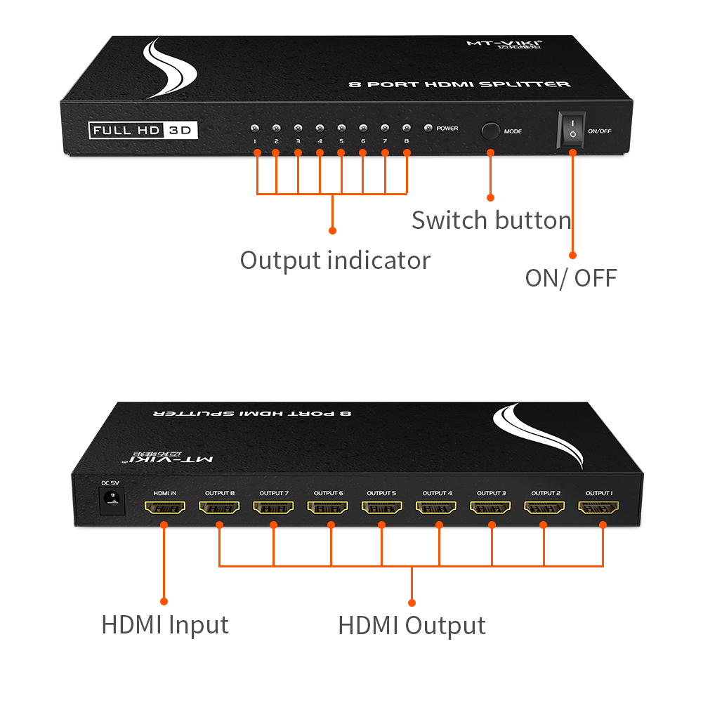 MT-Viki 4K 30Hz HDMI Splitter 1in8 Out MT-SP108M — 3
