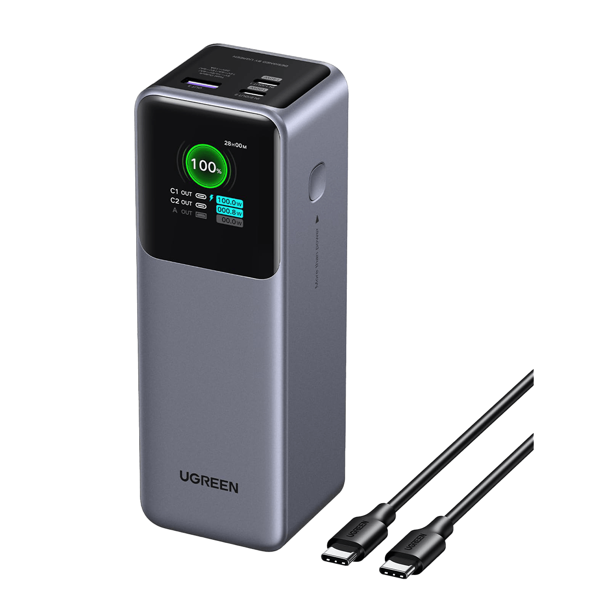 UGREEN Nexode Pro Charger EU 90597A 220V to two USB-C and one USB-A 5V 145Wt PD 3.1 Charger 140W — 2