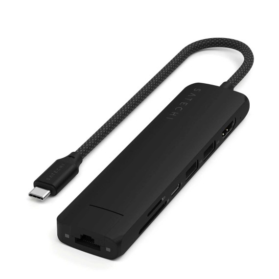 Usb-hub SATECHI 7-in-1 USB-C Slim Multiport Adapter with Ethernet ST-P7SK — 2