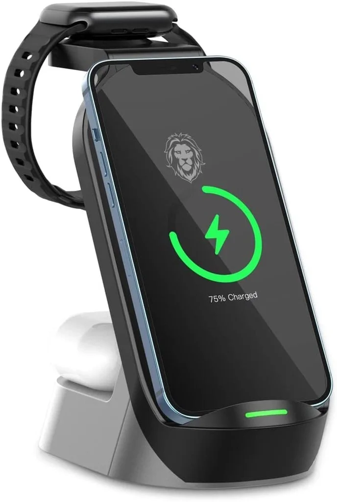 Lion 4 in 1 Fast Wireless Charger w Type-C Port 15W — 2
