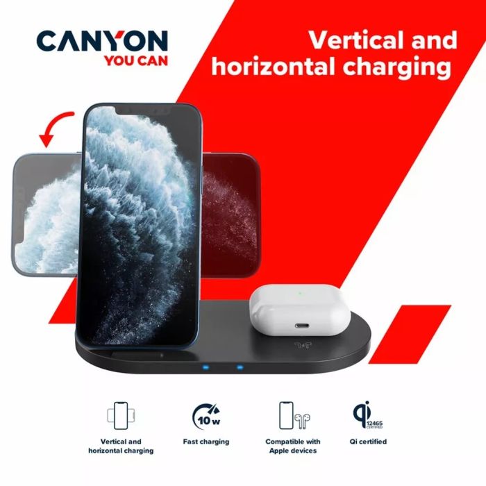 Canyon CNS-WCS202B 2in1 Wireless charger 5W — 5