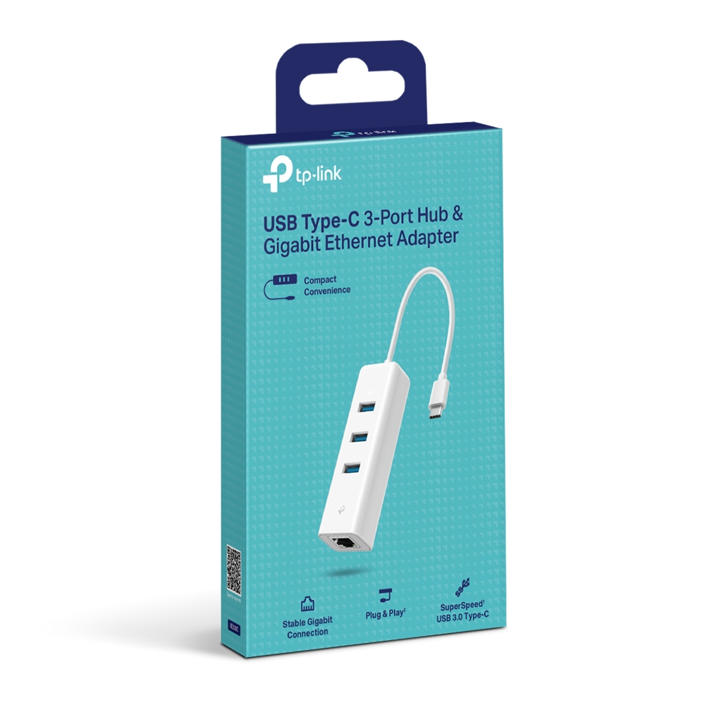 USB-концентратор TP-Link UE330C на 3 порта и адаптер Gigabit Ethernet — 3