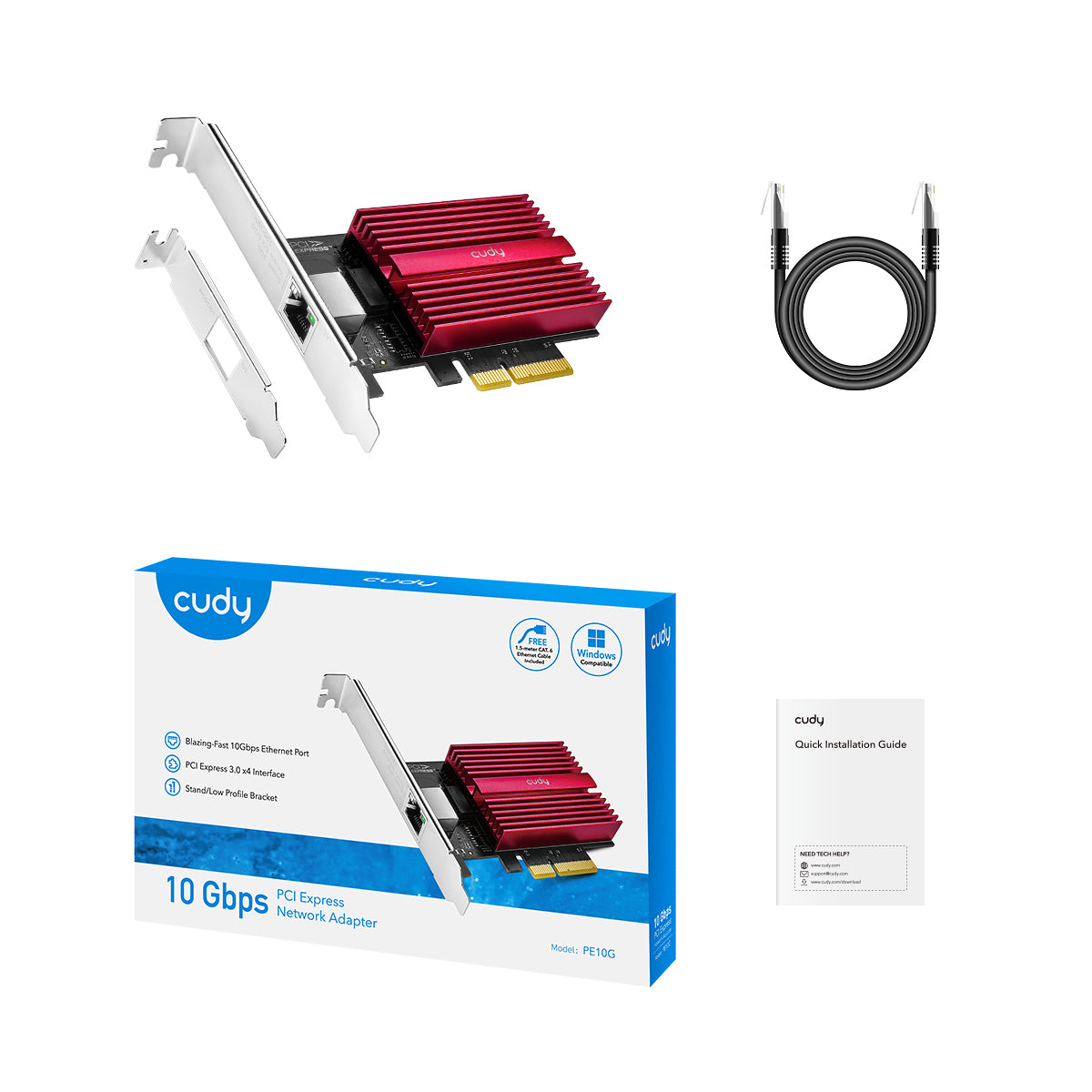 Сетевая карта Cudy PE10G PCIe Ethernet Adapter — 3